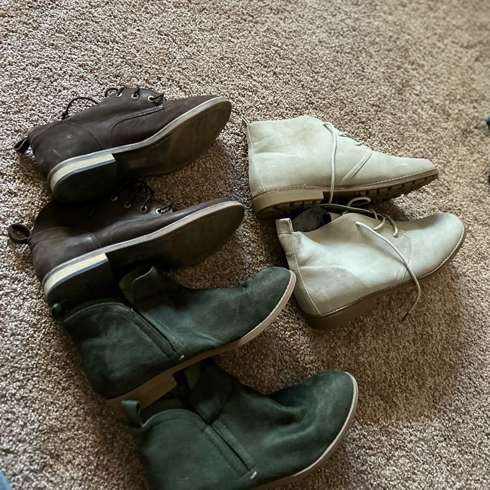 3 pairs of boots